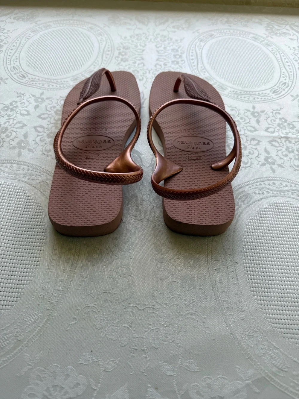 Havaianas Flash Urban Women’s Size 7/8 Metallic Copper Blush Flip Flop Sandals